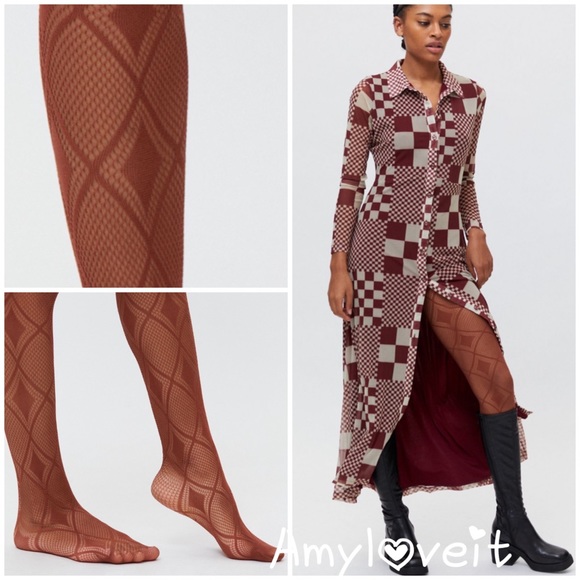 Urban Outfitters Diamond Fishnet Tights - Picture 1 of 3